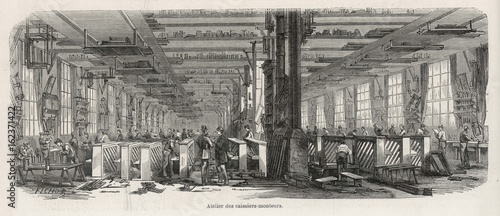Making French Pianos. Date: 1870 photo