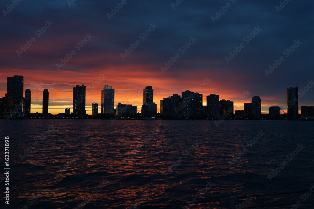 Jersey City Skyline sunset
