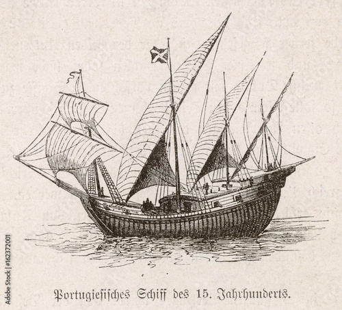 Portuguese caravel     . Date: 15th century photo