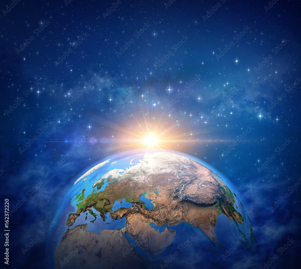 Fototapeta premium Sunrise on planet Earth