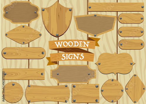 Collection of Wooden Signs in different styles 