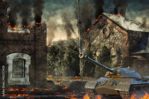 Tank defense destroyed the countryside