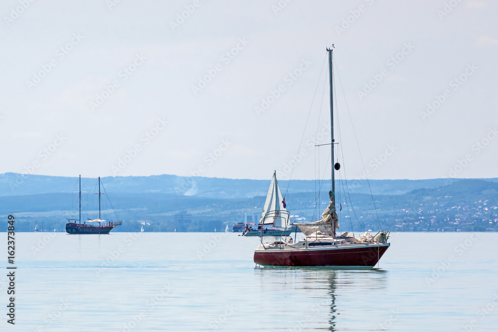 Fototapeta premium Yachts on lake Balaton, Siofok, Hungary
