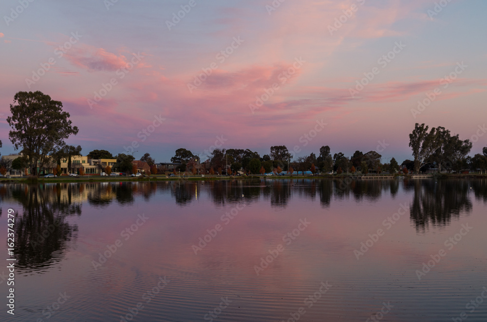 Victoria Park Lake in Shepparton, Australia