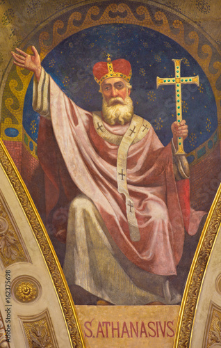 Tablou pe pânză TURIN, ITALY - MARCH 15, 2017:  The fresco of St