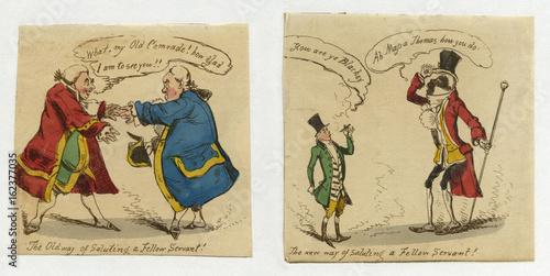 Servants Greeting - circa 1830. Date: circa 1830
