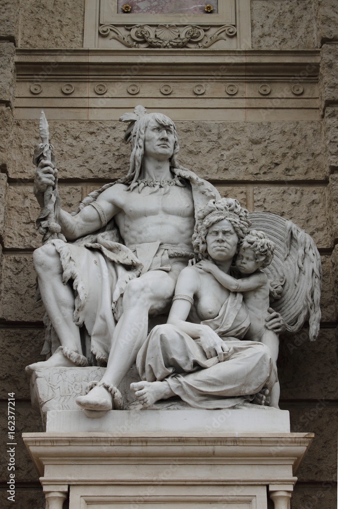 Statue of America and Australia in Vienna, Austria