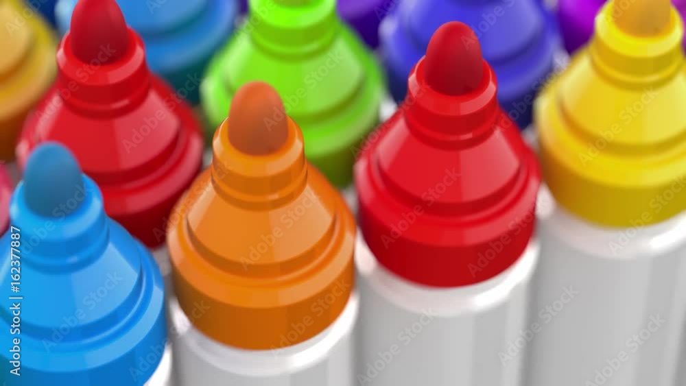 Nice looping background with moving felt-tip pens of different colors, loopable. Nice looping background with moving felt-tip pens of different colors, loopable.