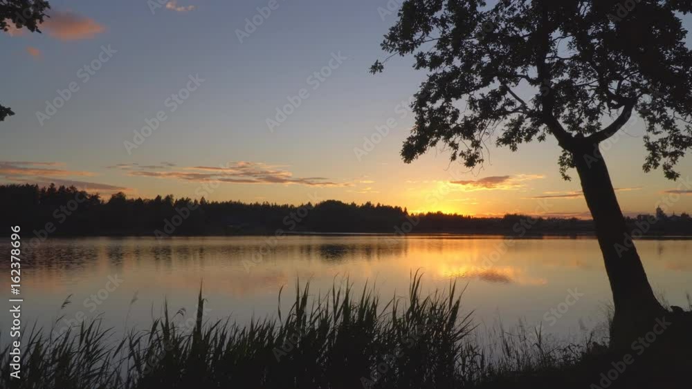 sunset on the forest lake sunset on the forest lake