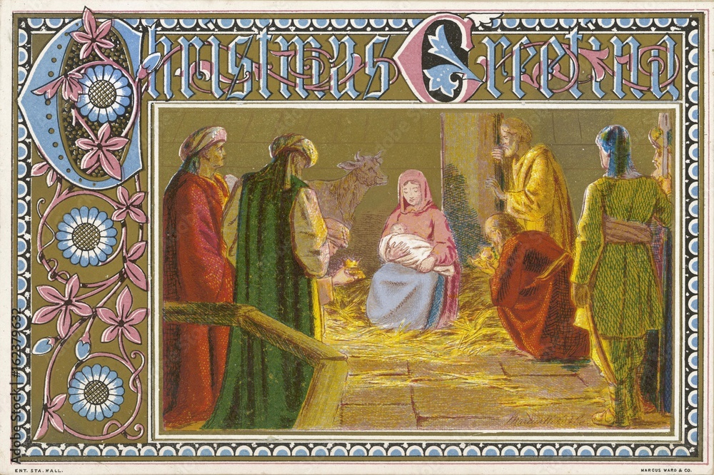 Three Wise Men and Jesus  Christmas Nativity. Date: circa 4 BC