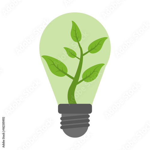 eco friendly lightbulb green idea icon image vector illustration design 
