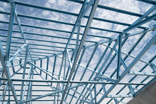 Structure of steel roof.