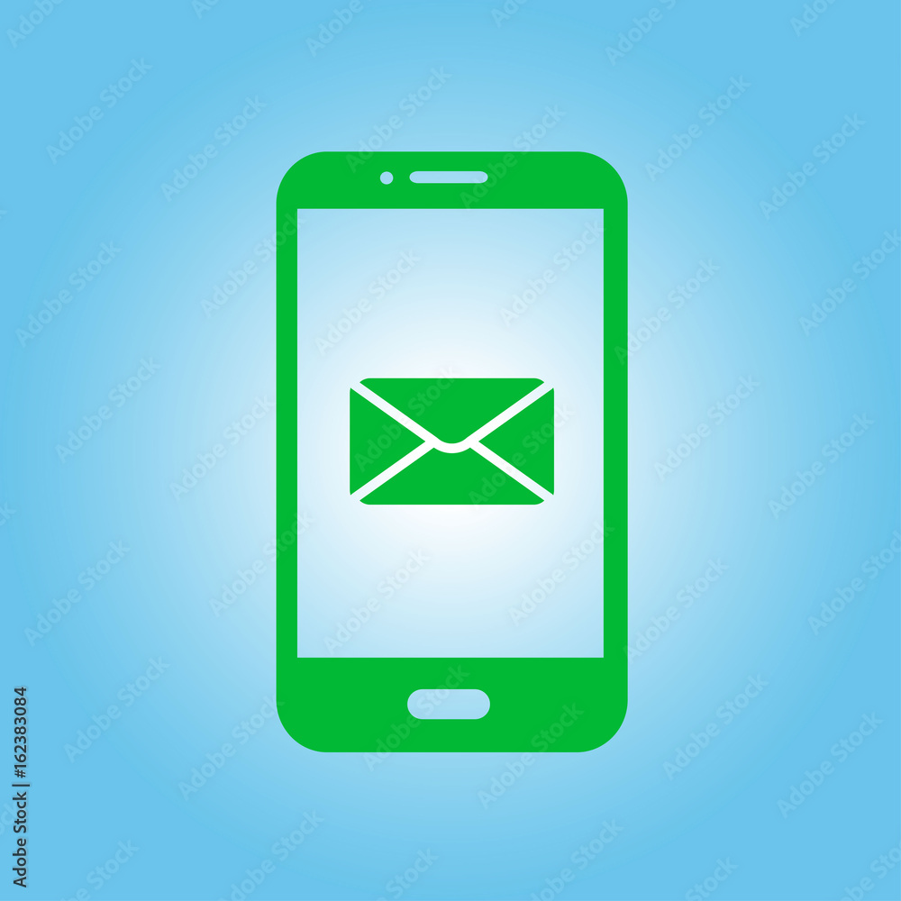 Smartphone email or sms icon. Mobile mail sign symbol. Smartphone email or sms icon. Mobile mail sign symbol.