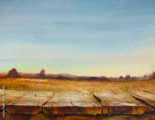 Fototapeta Naklejka Na Ścianę i Meble -  Summer table with landscape