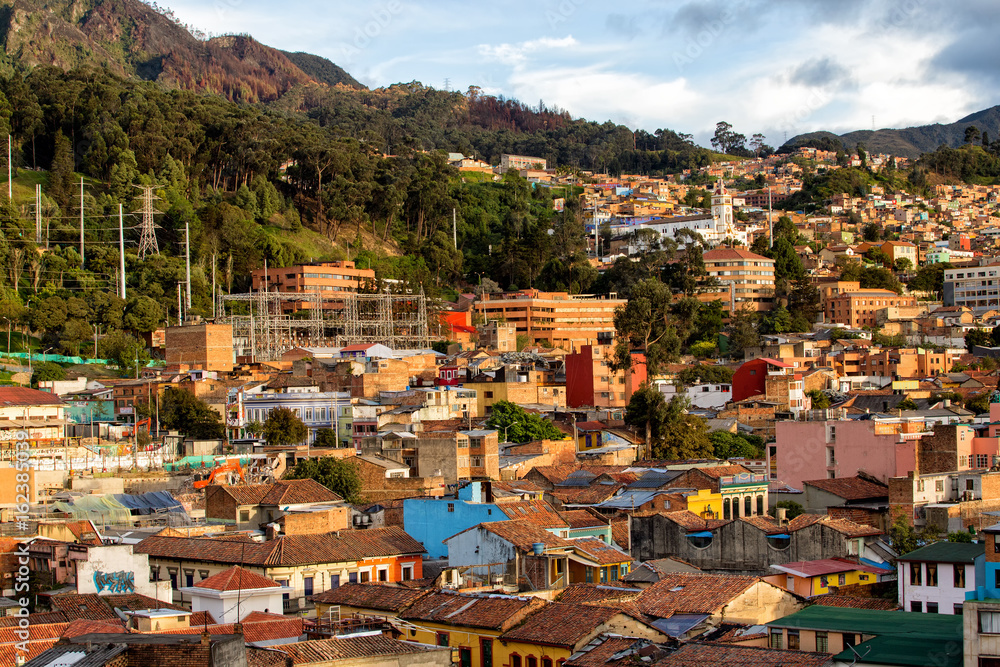 The Candelaria district of Bogota in late afternoon.