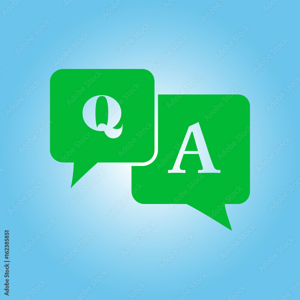 Q&A sign symbol. Speech bubbles with question and answer. Q&A sign symbol. Speech bubbles with question and answer.