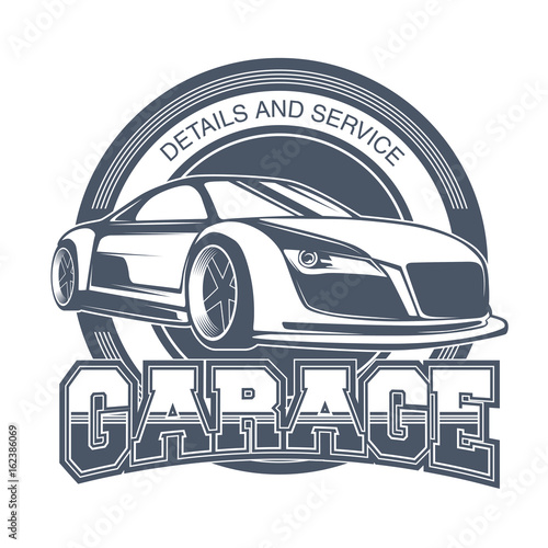 Emblems retro vintage race and super cars