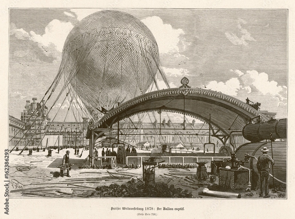 Fotografie Giffard's Balloon - 1878. Date: 1878