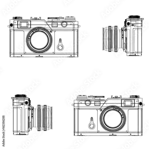 illustration of vintage cameras