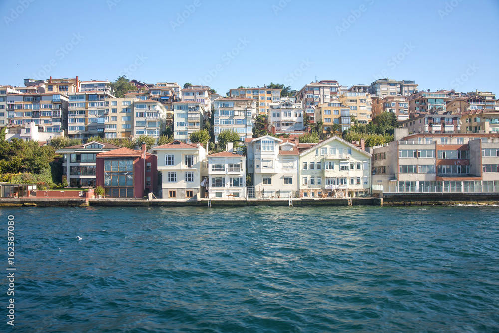 Beautiful view of buildings near the sea in Istanbul, Turkey