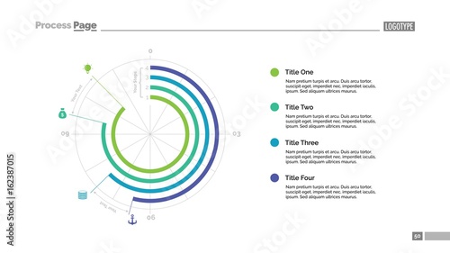 Four Steps Doughnut Chart Slide Template