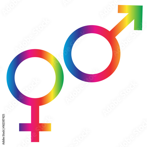 gradient rainbow male female symbols