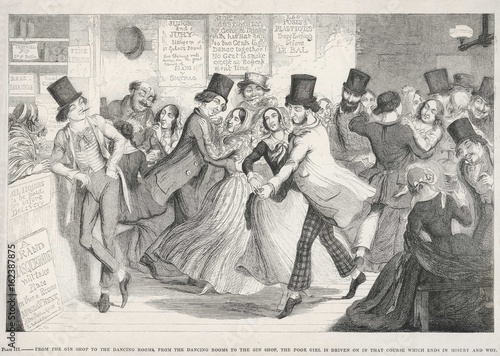Scene in a dance hall -- Cruikshank. Date: circa 1850