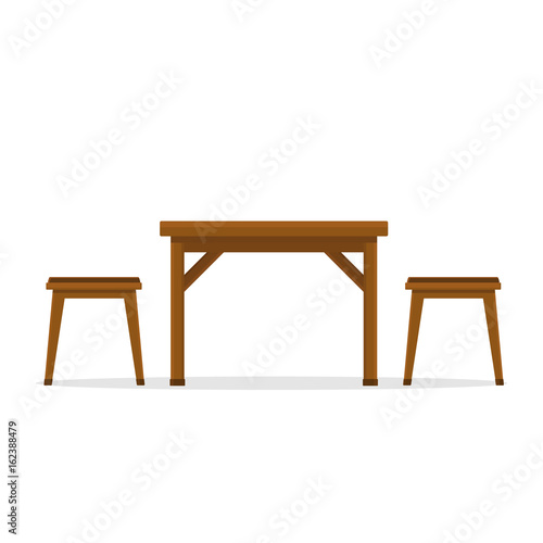 table and chair, Side view