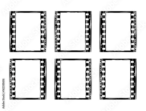 film, movie, photo, filmstrip set of film frame, vector illustration