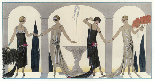 Obraz na płótnie Evening Dresses - Worth. Date: 1924