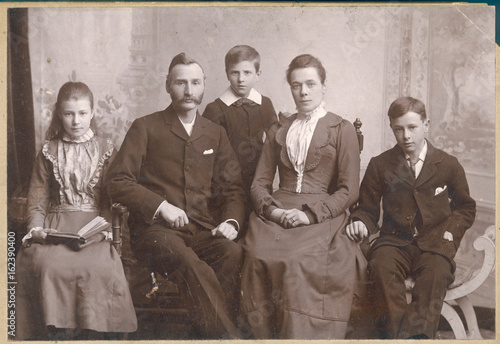 Costume - Family 1890s. Date: 1890s photo