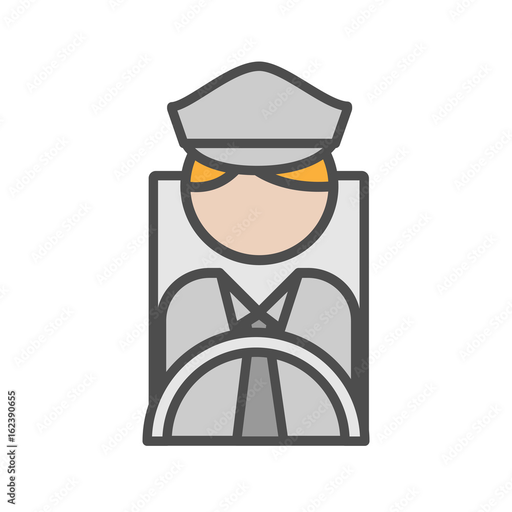 Bus man avatar icon on white background Bus man avatar icon on white background