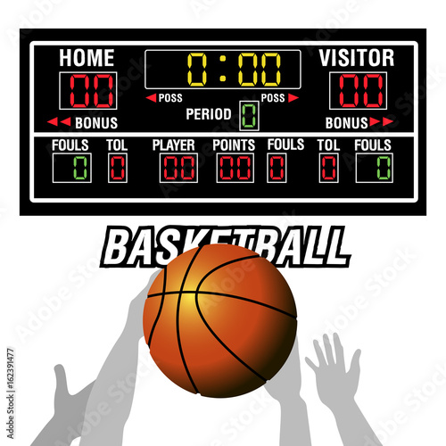 Isolated basketball scoreboard