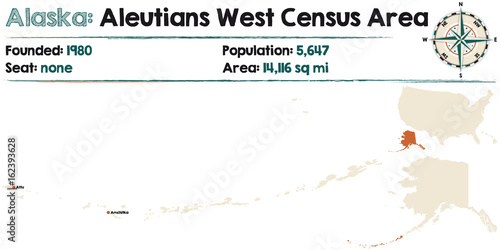 Large and detailed map of Aleutians West Census Area in Alaska