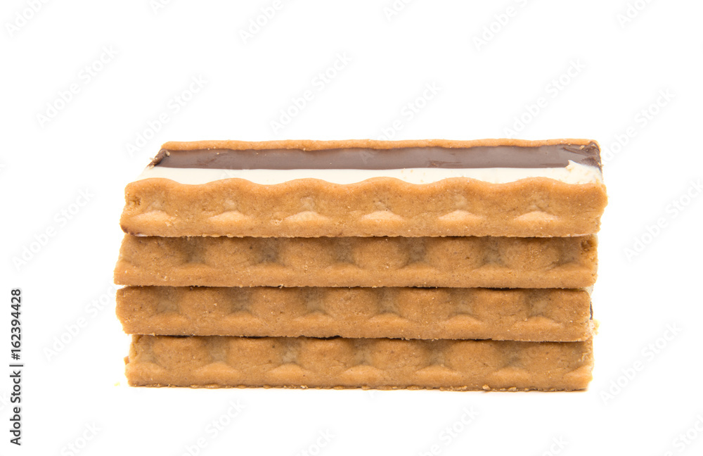 Fototapeta premium Biscuits with chocolate milk filling