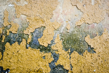Ingelijste posters Verweerde muur Grunge betonmuur met abstracte details  © BearOK