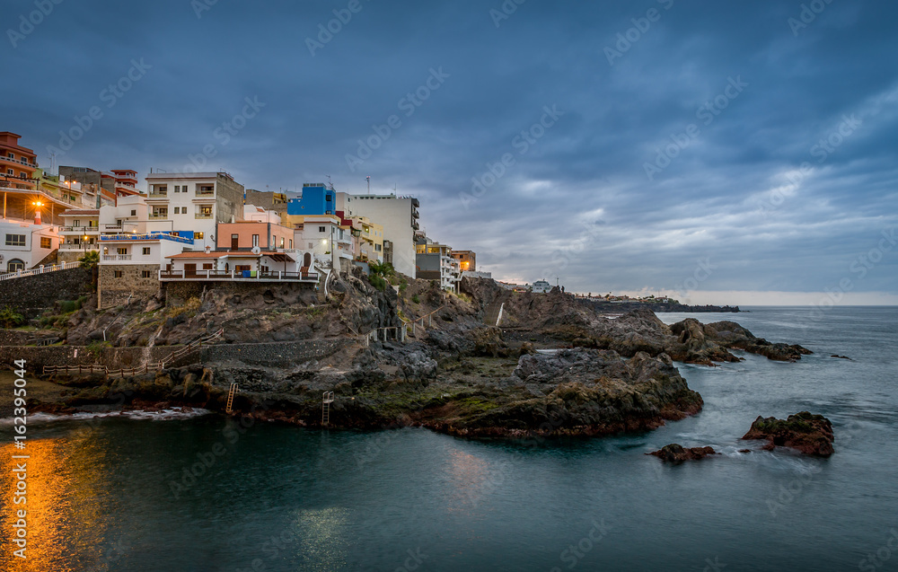 Night landscape of Puerto de Santiago rocks Night landscape of Puerto de Santiago rocks