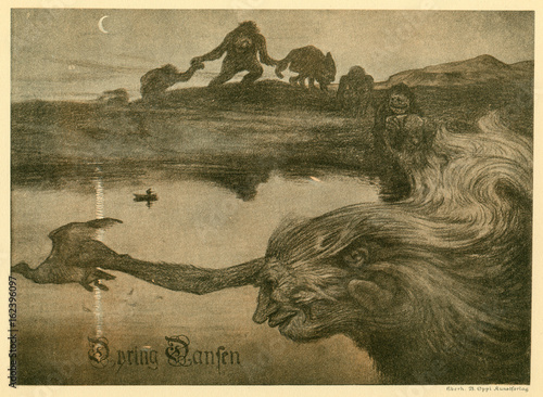 Slika na platnu Norwegian trolls in spring dance. Date: 1895