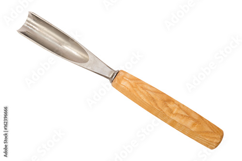 Wood carving chisel isolated on white background