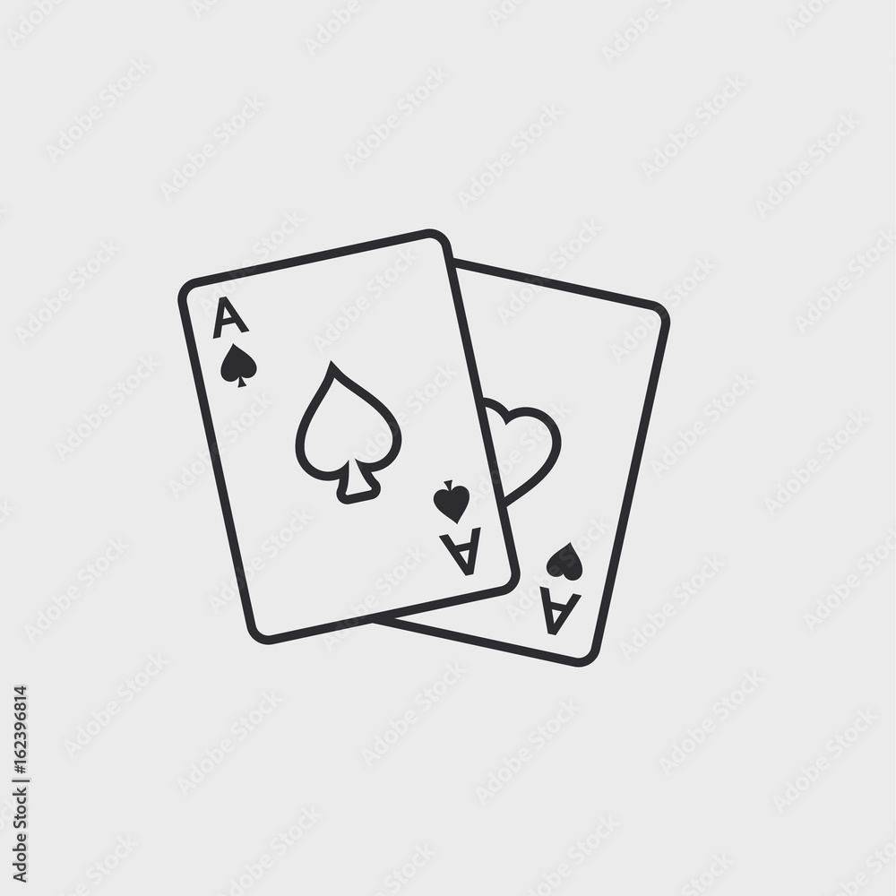 Obraz premium Two aces. Winning poker hand