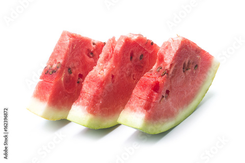 Slice of watermelon on white background