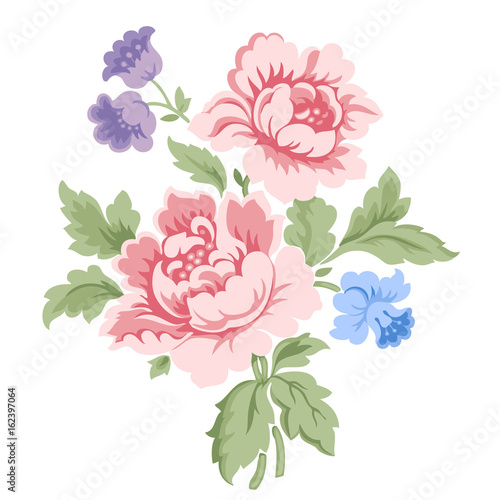 Pink floral bouquet illustration