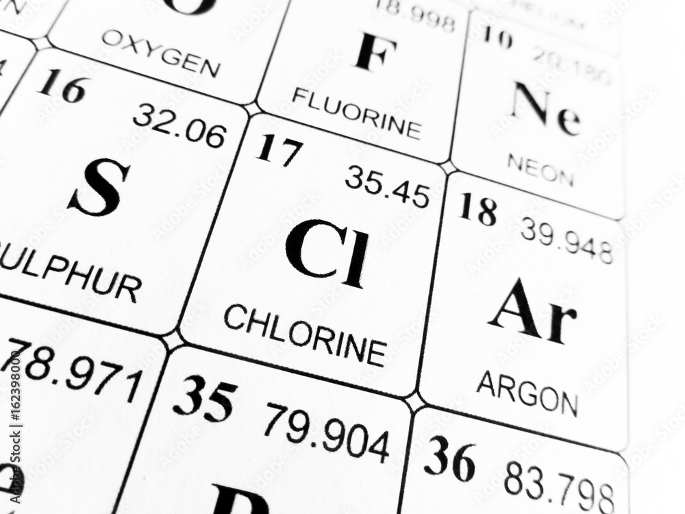 Chlorine on the periodic table of the elements Chlorine on the periodic table of the elements