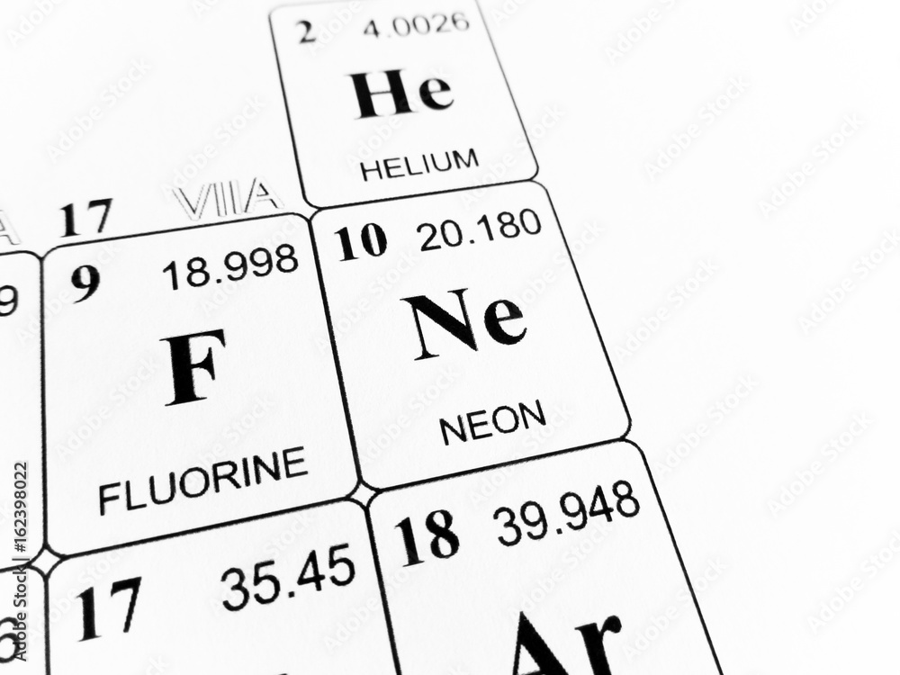 Neon on the periodic table of the elements Neon on the periodic table of the elements