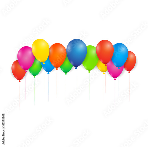 Colour full balloons isolated on white background. illustrator