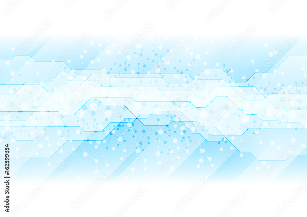 DNA blue molecules technology abstract background DNA blue molecules technology abstract background