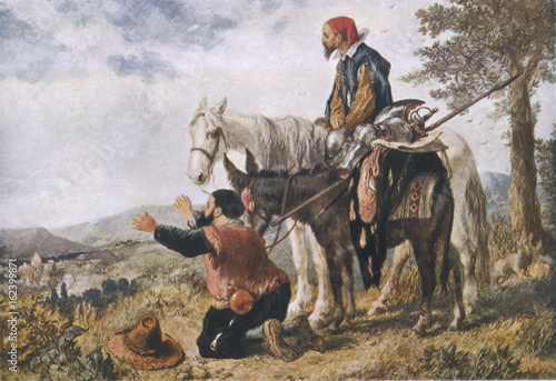 Return of Don Quixote and Sancho Panza. Date: 1605-1615 photo