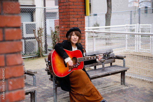 japanese young woman guitar