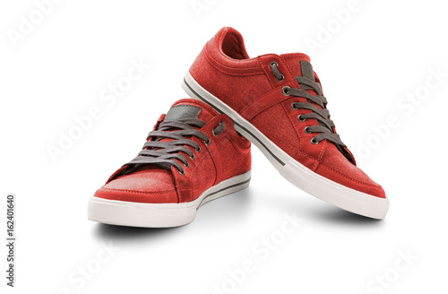 Red casual shoes