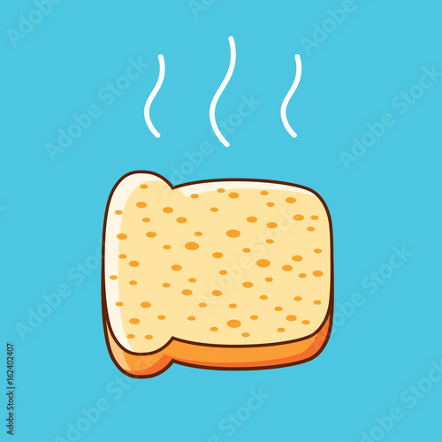 Hot toast bread slice icon.